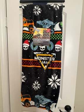 Monster Jam Holiday Plush Throw Blanket 60x70